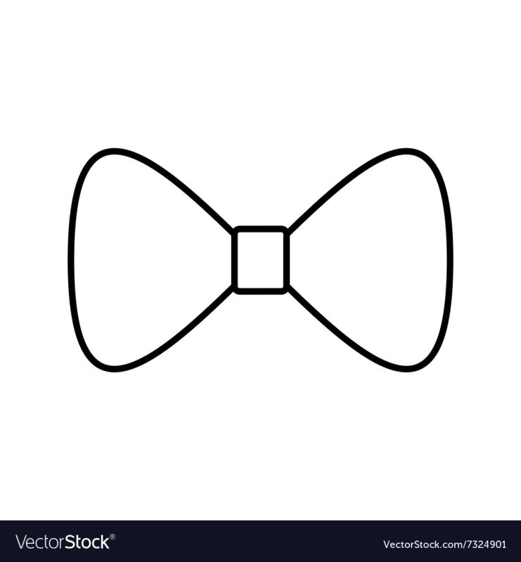Галстук бабочка контур