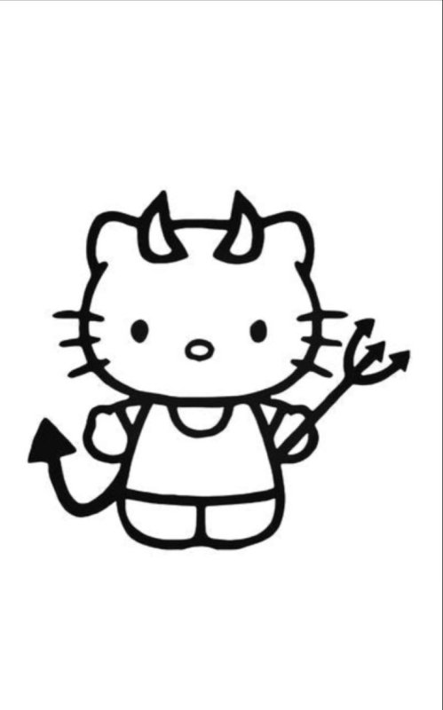 Хеллоу Китти черно белая