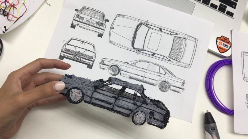 Объёмная машинка 3д ручкой