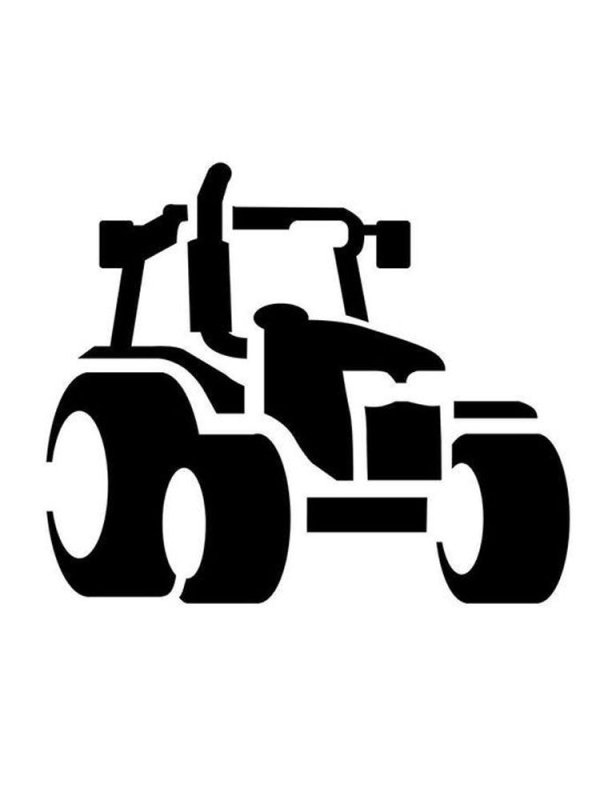 Трактор трафарет