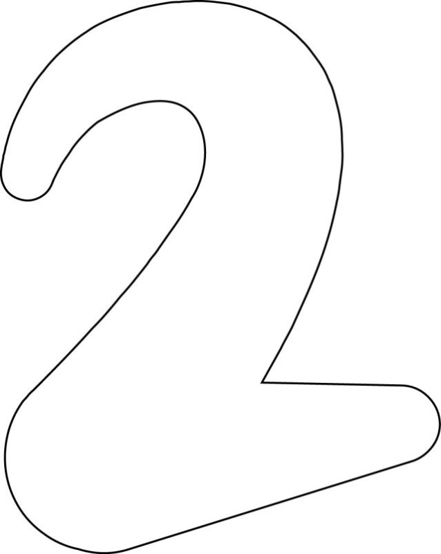 Цифра 2 трафарет