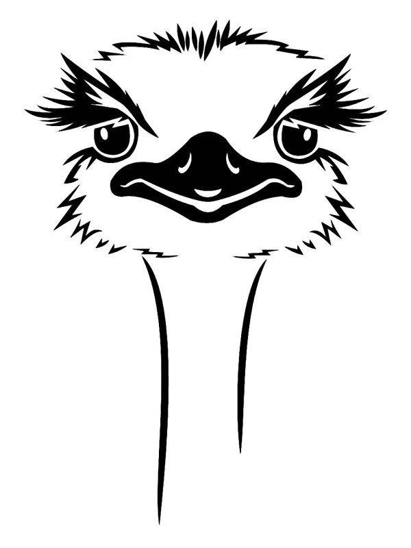 Страус трафарет