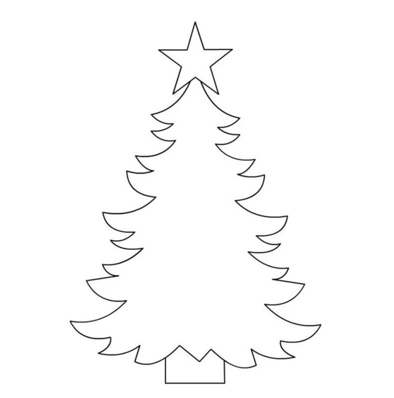 Елочка трафарет