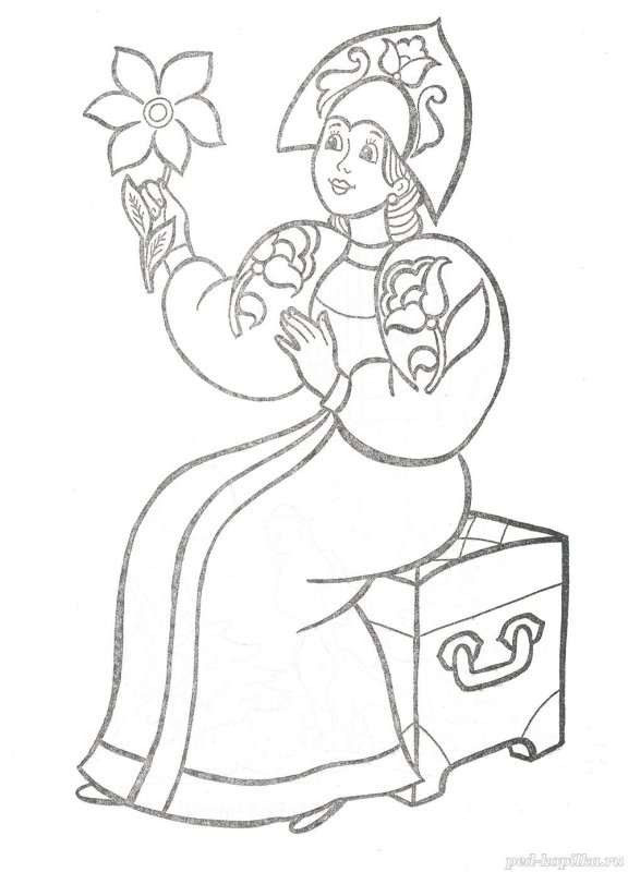 Раскраски по сказке Аленький цветочек Аксакова