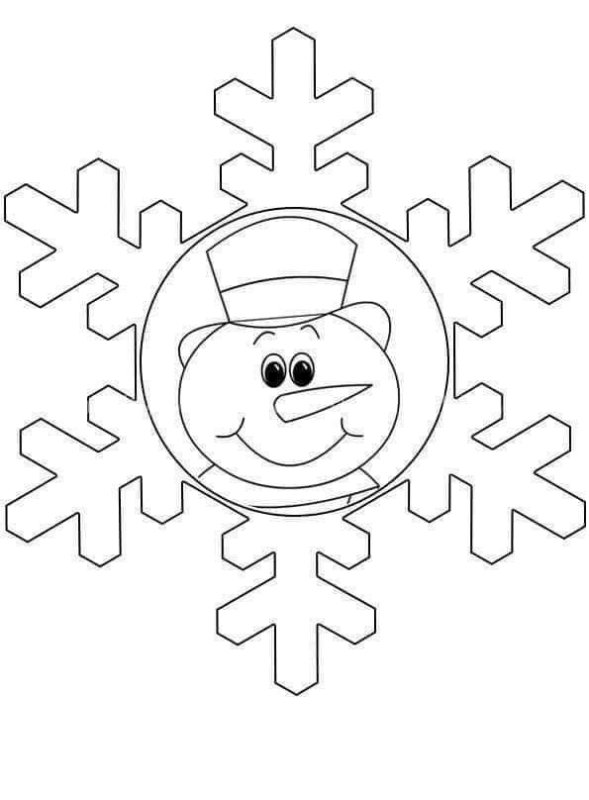 Веселая Снежинка раскраска