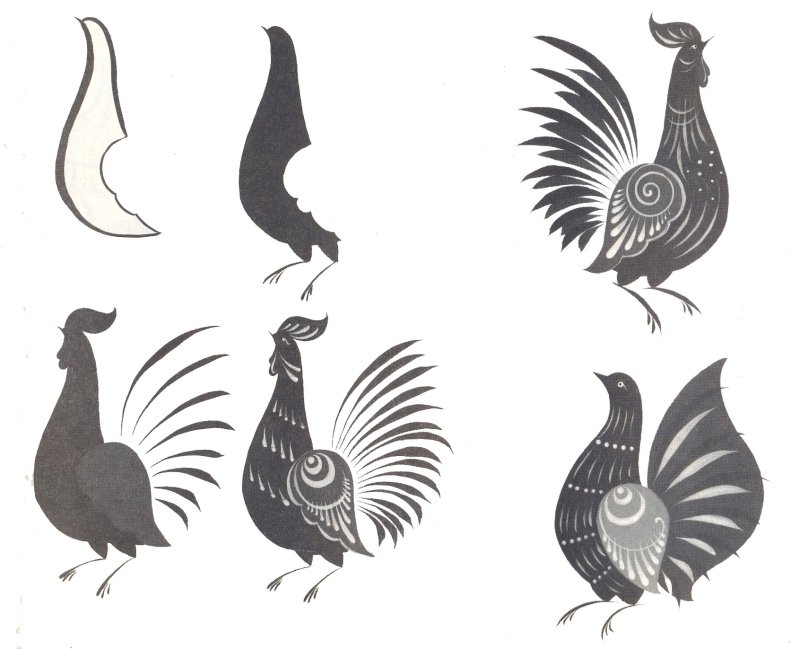 Городецкая роспись фазан