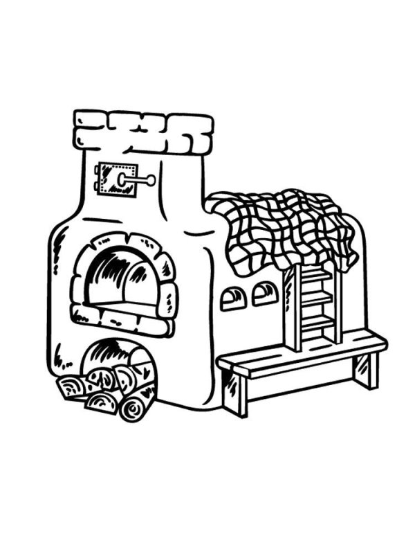 Печка сбоку рисунок