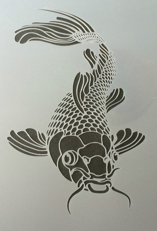 Японский Карп трафарет