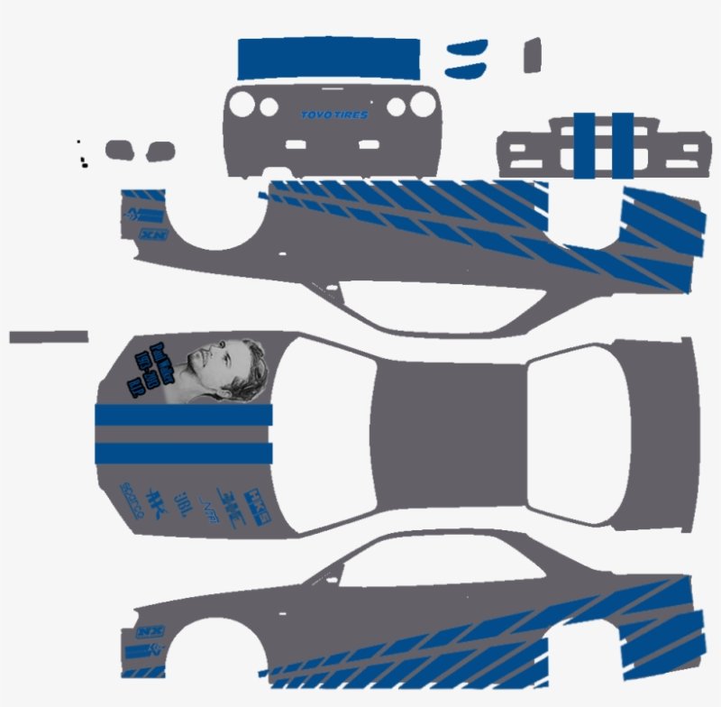 Nissan Skyline r34 бумажная модель