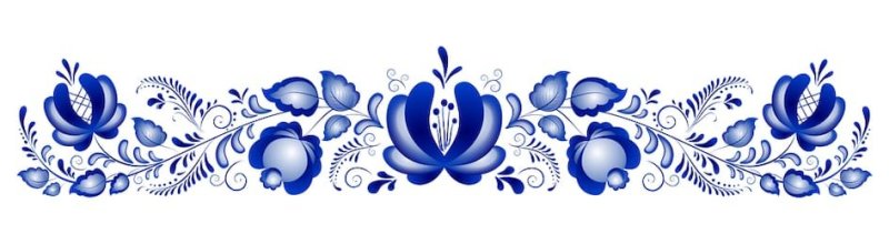 Русский орнамент синий