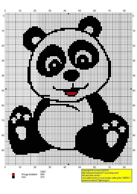 Схема вышивания крестиком Панда