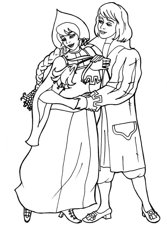 Раскраска к сказке Аленький цветочек