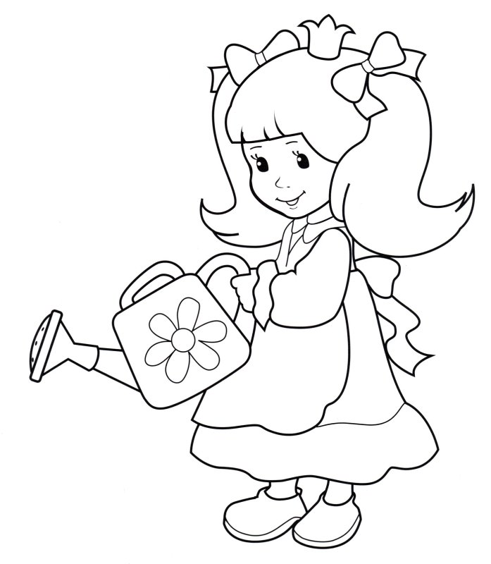 Девочка раскраска для детей