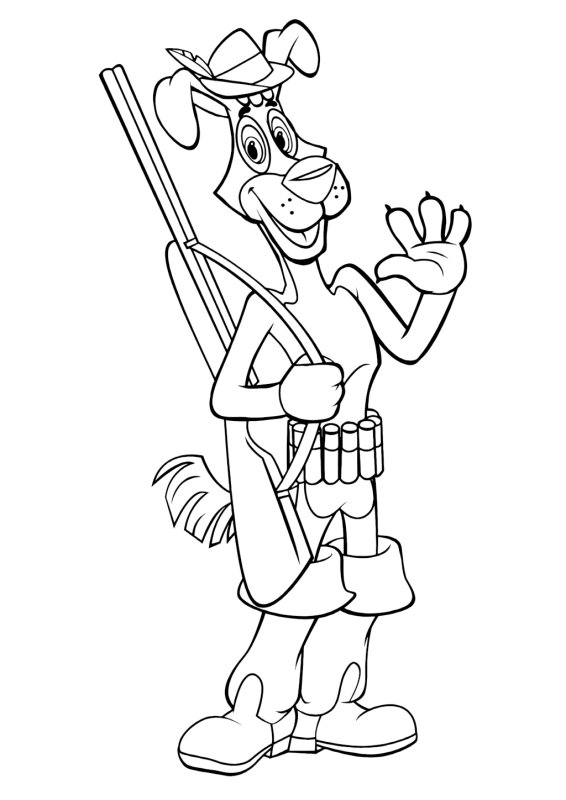 Раскраска пес шарик из Простоквашино