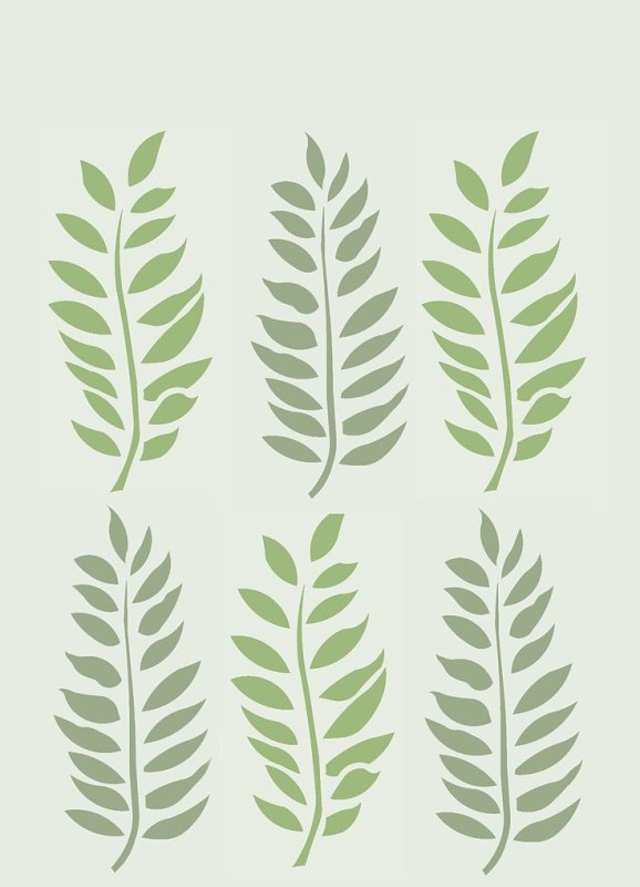 Трафарет листья для стен