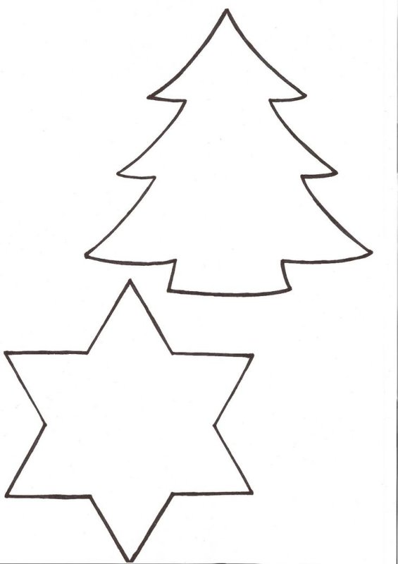 Трафарет "ёлочка в гирляндах"