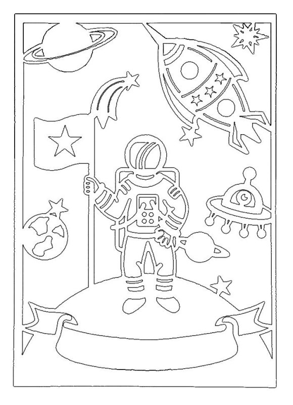 Вытанки на окна ко Дню космонавтики
