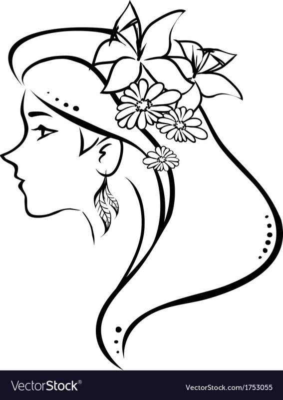 Силуэт лица девушки