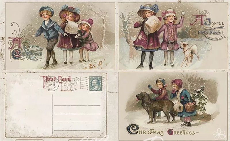 Новогодние Винтажные этикетки