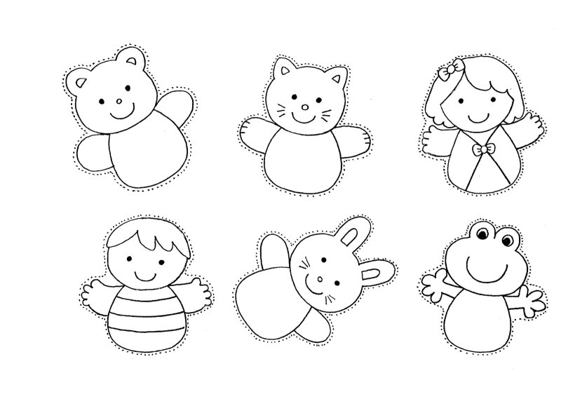 Маленькие игрушки трафарет