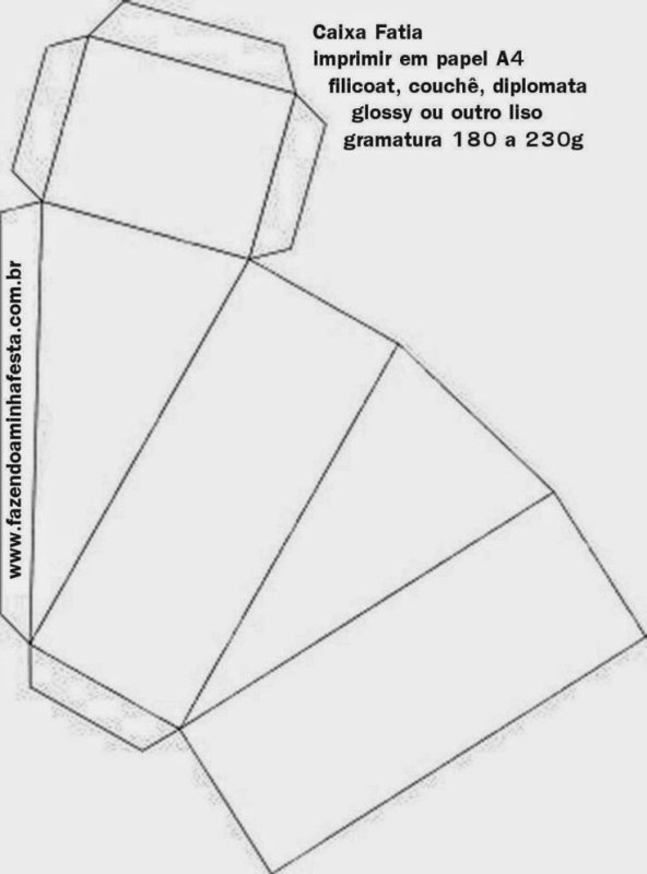 Шаблон кусочек торта из картона