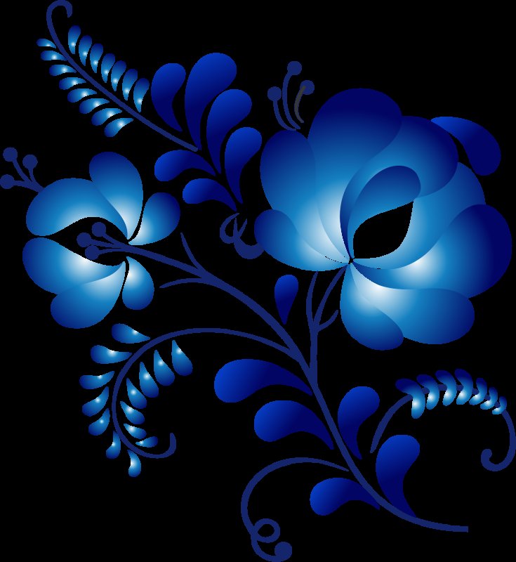 Гжельская роспись растительный узор