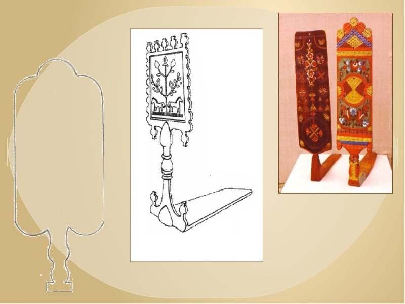 Прялка украшенная мезенской
