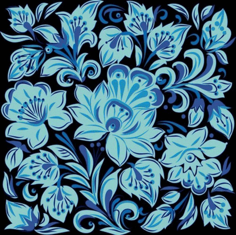 Синий орнамент