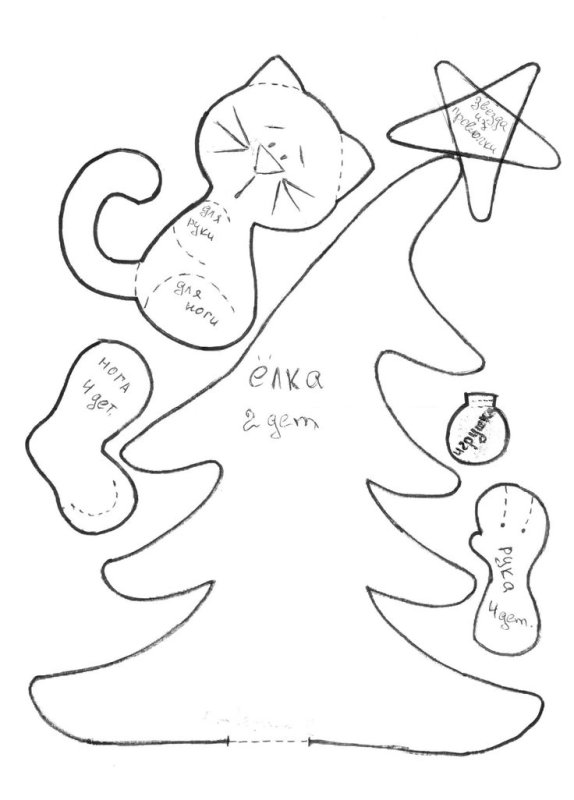 Елочка из фетра выкройка