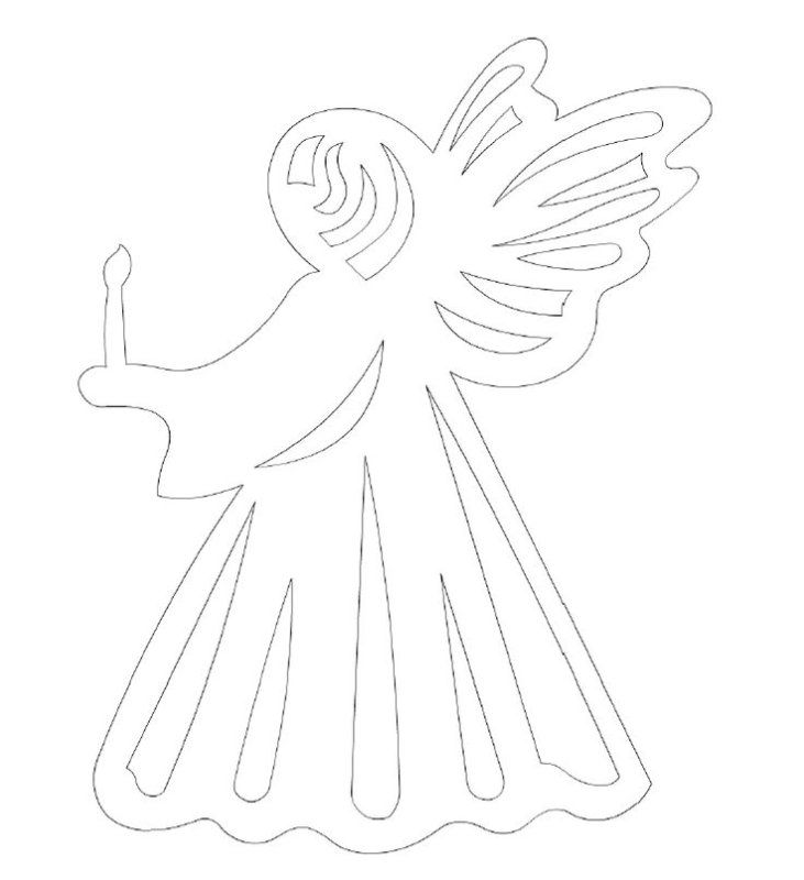 Рождественский ангел трафарет для вырезания