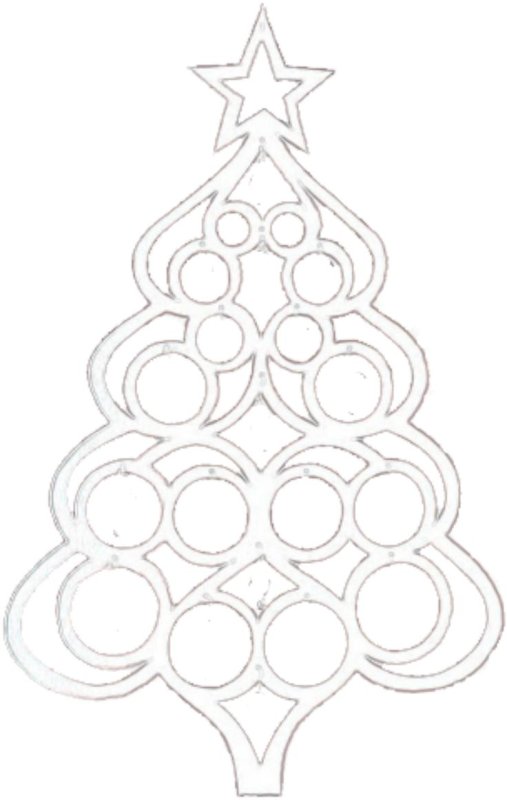 Вытынанки елка с шарами