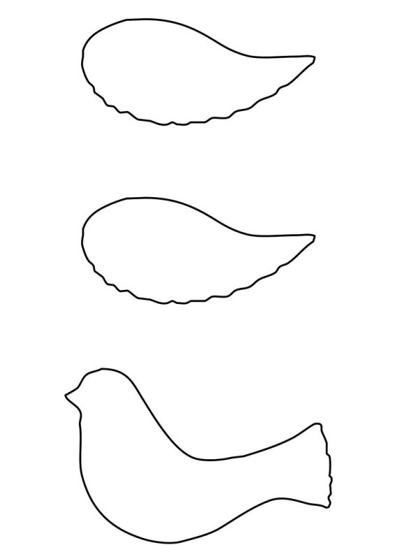 Шаблон птички для вырезания из бумаги