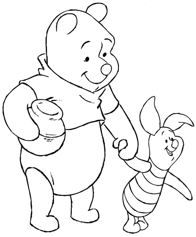 Раскраски героев мультфильмов Винни пух