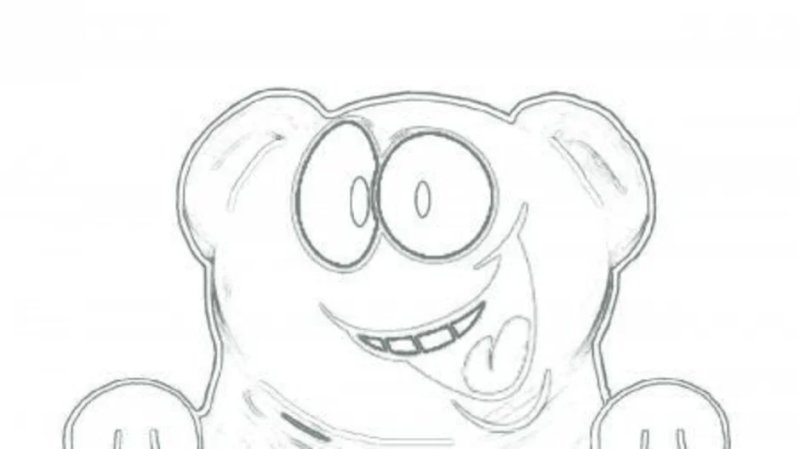 ЖЕЛЕЙНЫЙ медведь Валера рисунок для раскраски