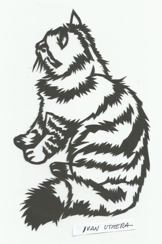 Тигр трафарет для вырезания