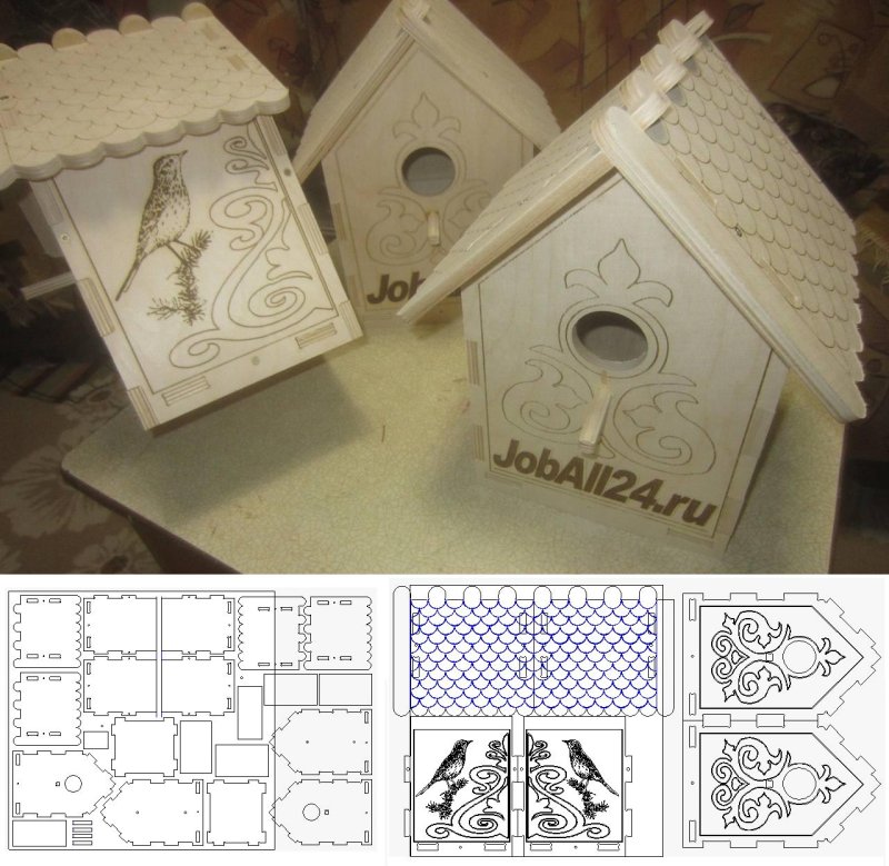 Резные скворечники из дерева