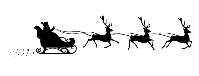 Оленья упряжка силуэт