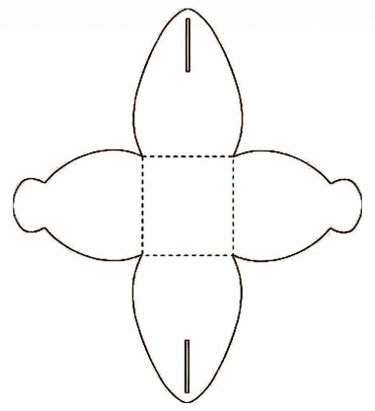 Трафарет коробочки для подарка
