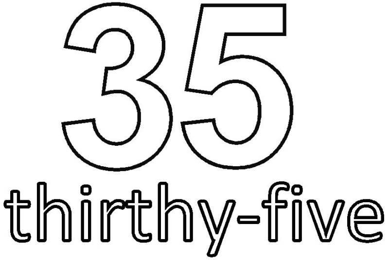 Цифра 35 шаблон для торта