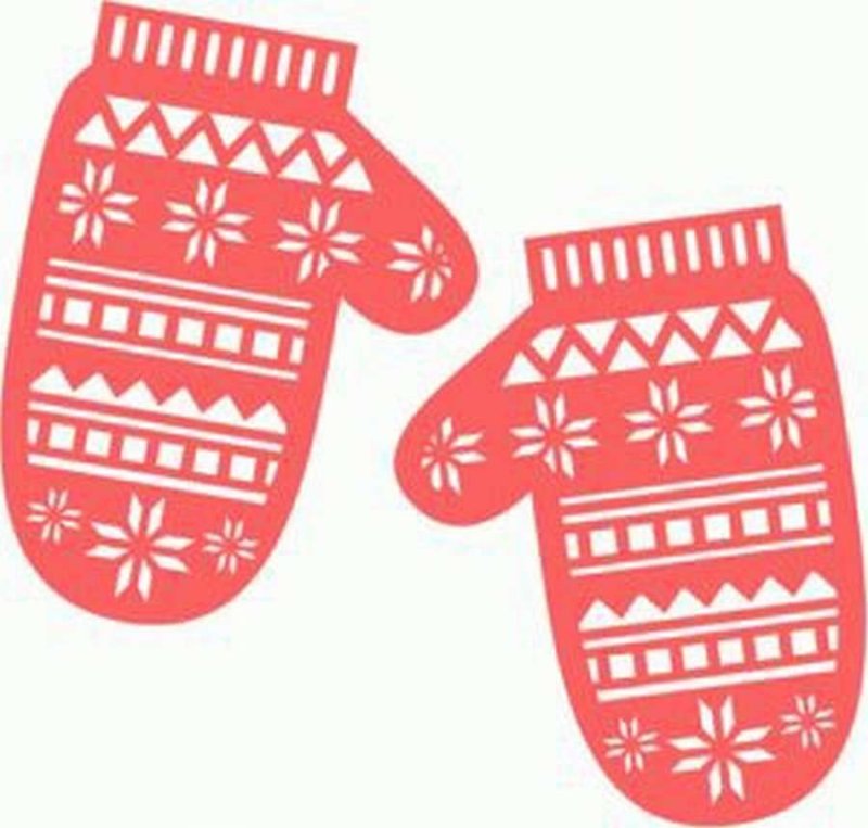 Украшение окон варежки