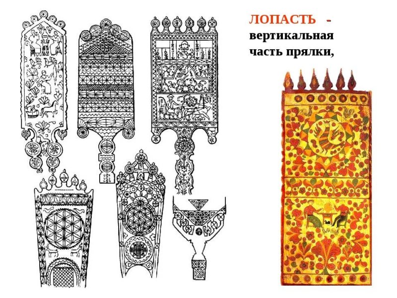 Прялка с узорами
