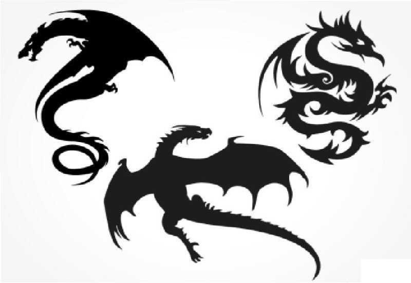 Большой трафарет дракона