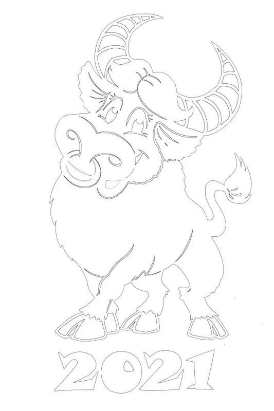 Вытынанки новогодние бык