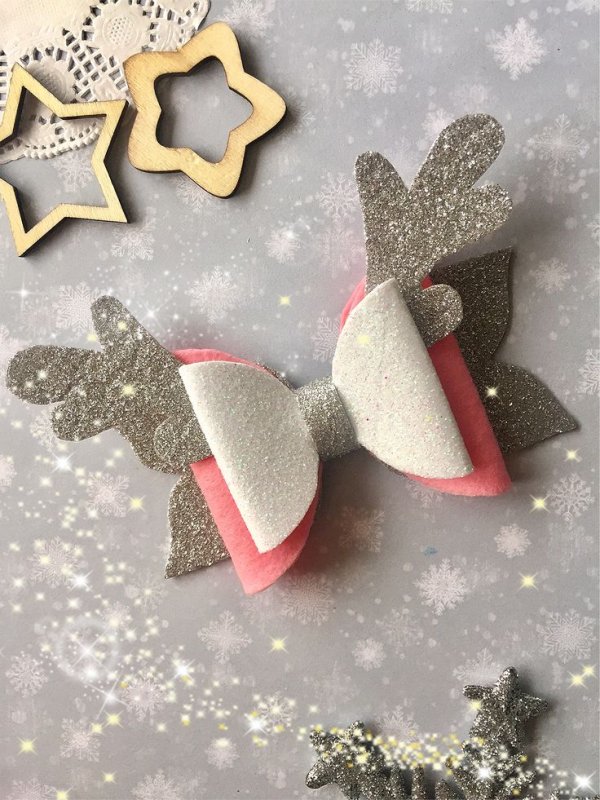 Новогодние бантики из фоамирана глиттерного