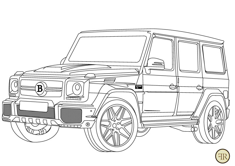 Раскраска Мерседес Гелендваген g63