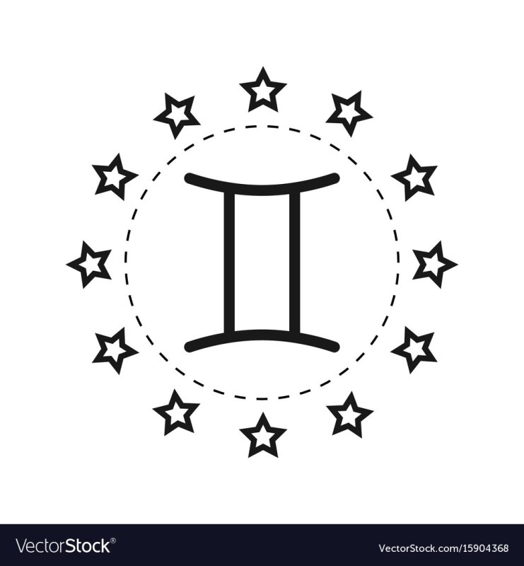 Нарисовать знак зодиака Близнецы