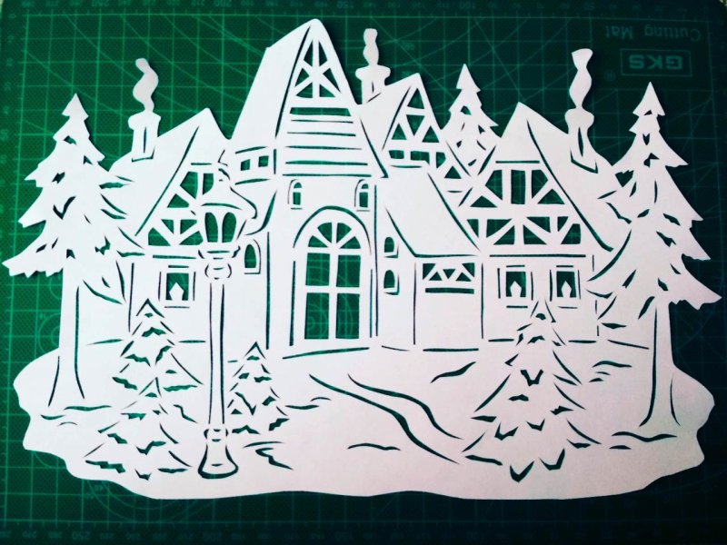 Новогодние домики на окна