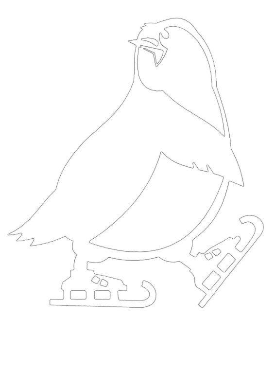 Вытынанки на окна пингвинчики