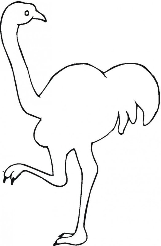 Трафарет страус для вырезания