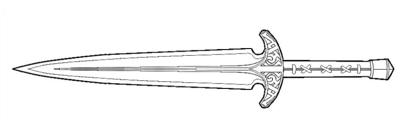 Кинжал чертеж бритва Мерунеса Дагона